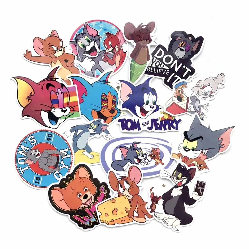 Наклейки для автомобиля Tom Cat Jerry Mouse 15 шт. водонепроницаемые наклейки ноутбука