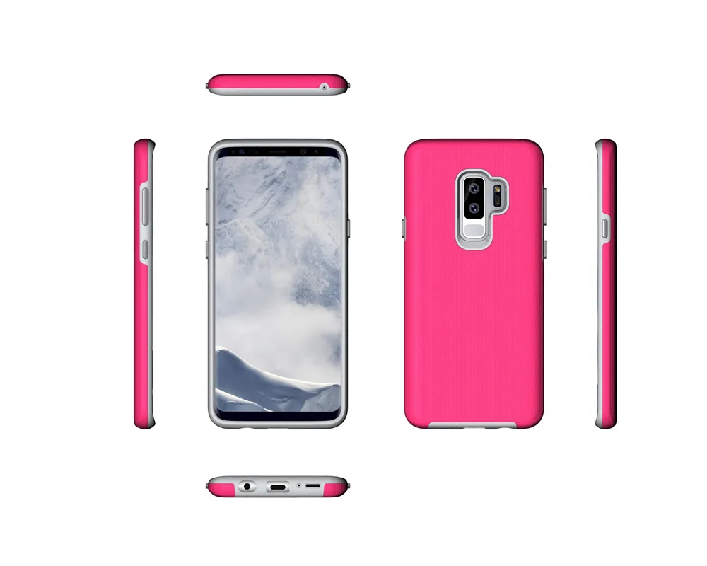 For Samsung Galaxy S9 Plus Non Slip Shockproof PC+TPU Hybrid Case Armor Back Cover Capa |