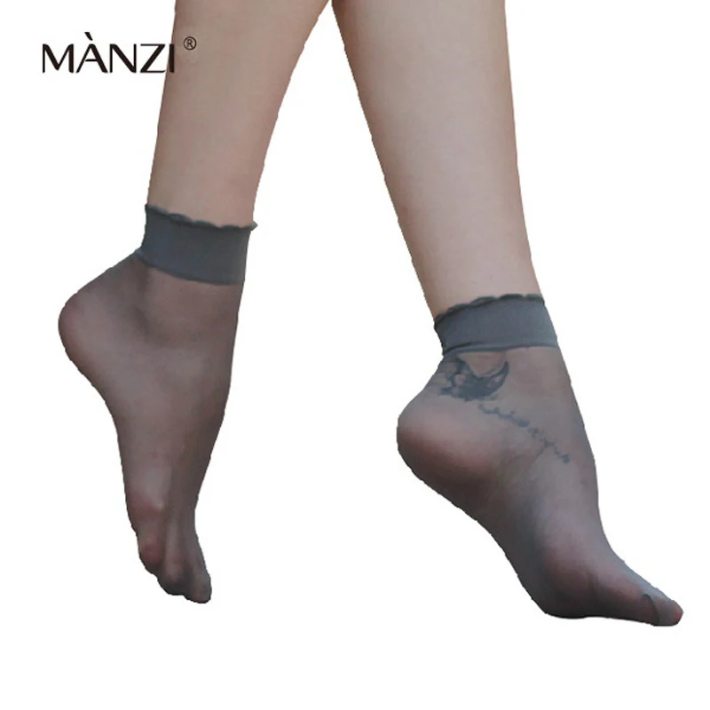Короткие женские носки MZ2100 MANZI 20D из мягкой и дышащей пряжи, модные женские носки с лотосом на лето 6 парт/лот