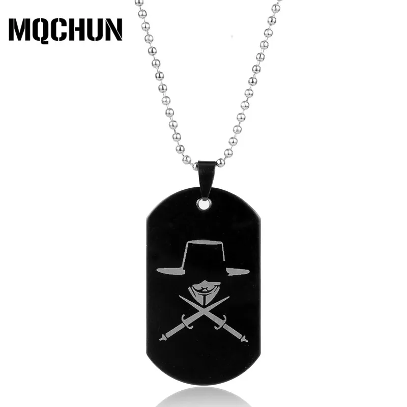 MOCHUN фильм V для вендетты анонимная маска собака бирка кулон ожерелье из