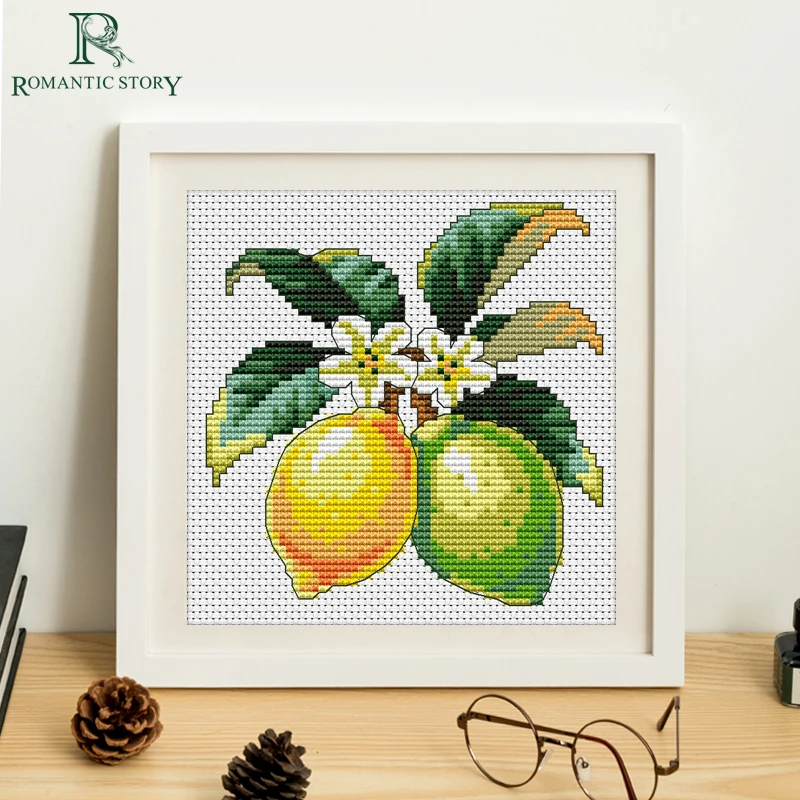 

Embroidery,Paintings,Needlework,Cross stitch kits,Lemon,Restaurant Decoration,DIY Cross-stitch,thread embroidery,Romantic Story