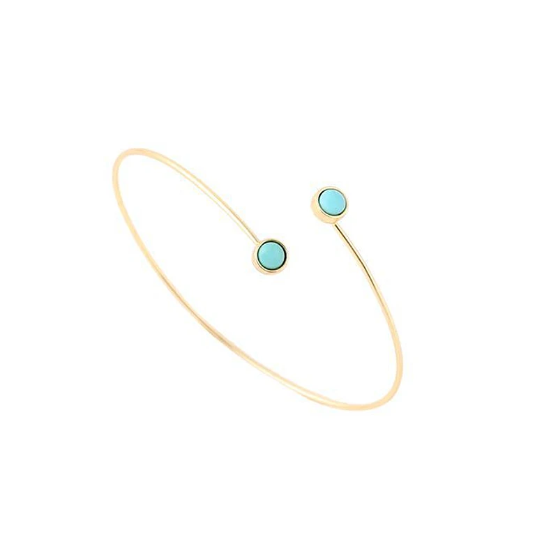 1 шт. новинка 2016 модные регулируемые браслеты с 2 БИРЮЗОВЫМИ камнями и голубым