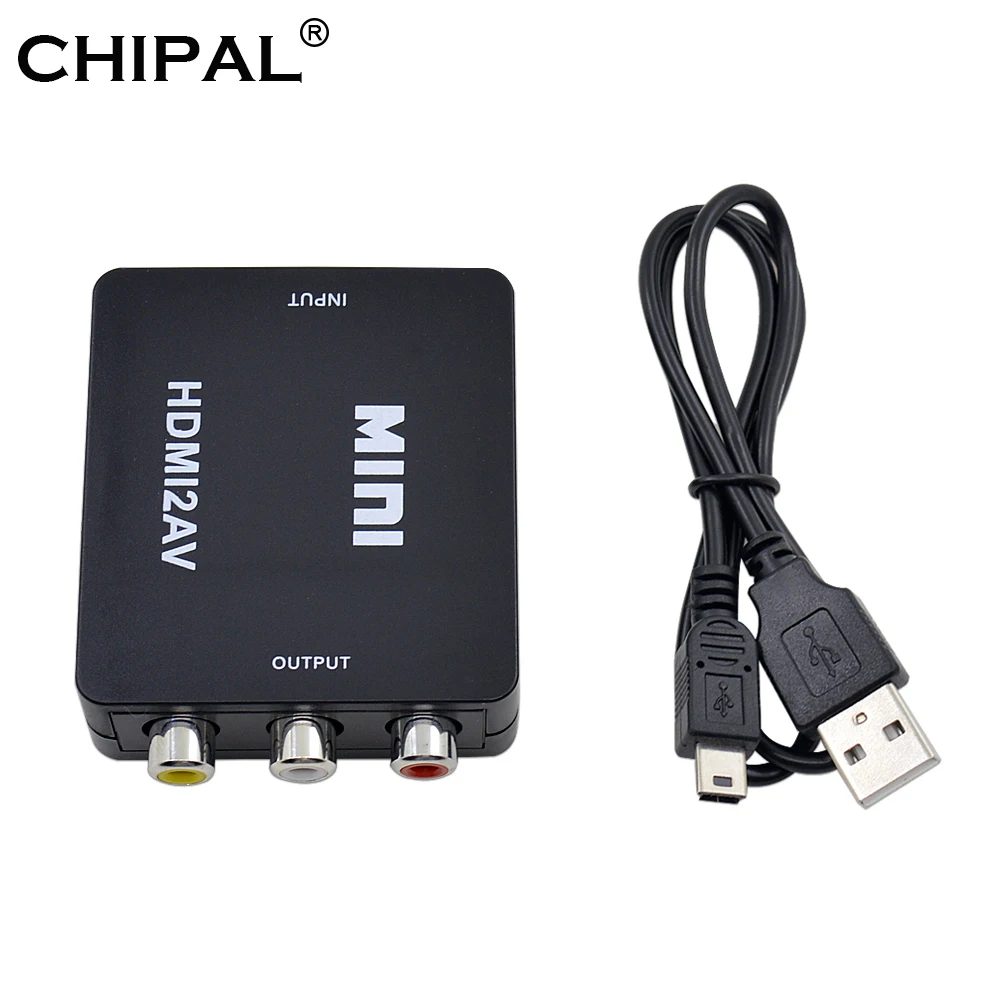 CHIPAL для преобразователя HDMI в AV Mini HDMI2AV RCA CVBS Scaler Box композитный видео NTSC PAL USB кабель