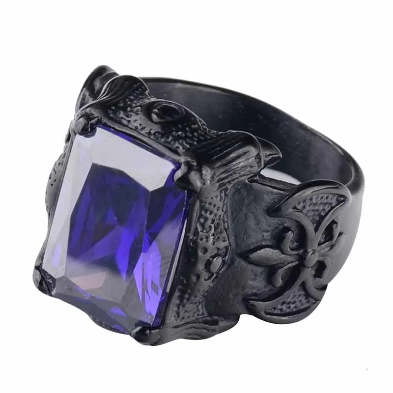 Мужское Винтажное кольцо с фианитом из нержавеющей стали|stone ring|ring forrings for men |