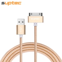 suptec usb cable for iphone 4 4s ipad 2 3 ipod 30 pin metal plug charger cable for iphone 4 nylon wire charging data cable cord