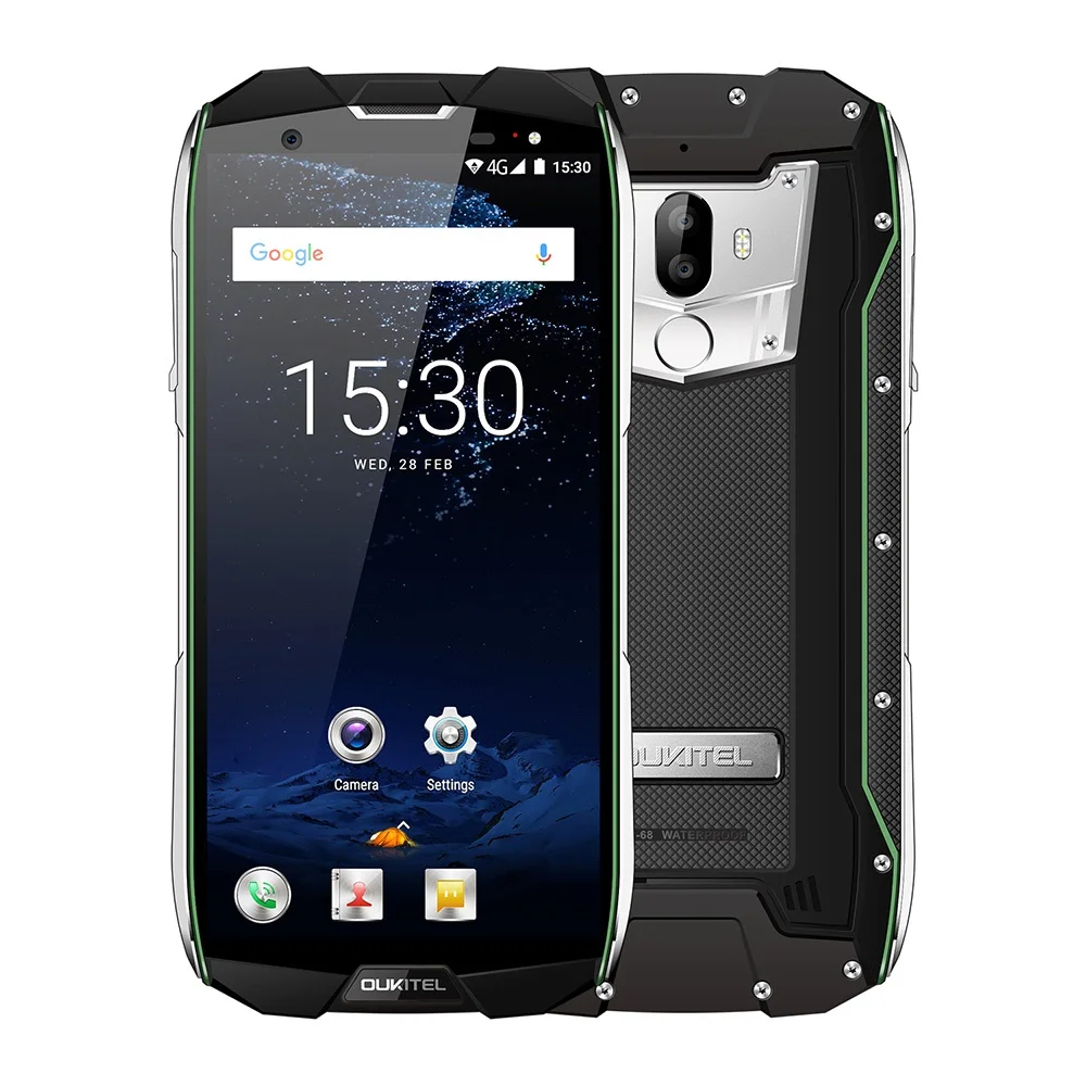 Зеленый OUKITEL WP5000 смартфон IP68 Водонепроницаемый Android 7,1 Helio P25 Восьмиядерный 6 ГБ ОЗУ 64 Гб ПЗУ 5200 мАч 9 В/2 а мобильный телефон зеленый - Цвет: Зеленый