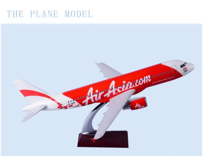 Модель самолета A320 Air Asia из смолы 47 см модель авиакомпании азиатские авиалинии