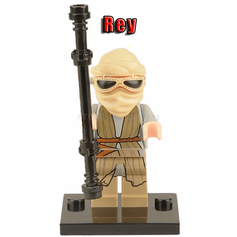 Rey Игрушки блочные Звездные войны персонаж фильма Рей кьло бен соло люки Скайуокер клон воин джедай Йода Финн BB8 R2D2 блок игрушки Наборы «Звездные войны» - Цвет: Rey