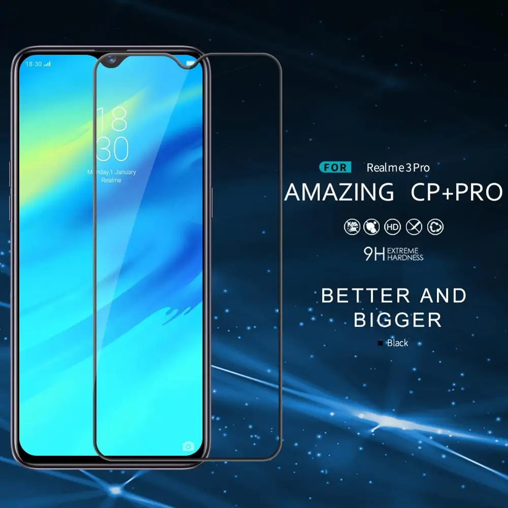 OPPO Realme 3 Pro CP + PRO Полное покрытие закаленное стекло 9H 2.5D изогнутая защита экрана