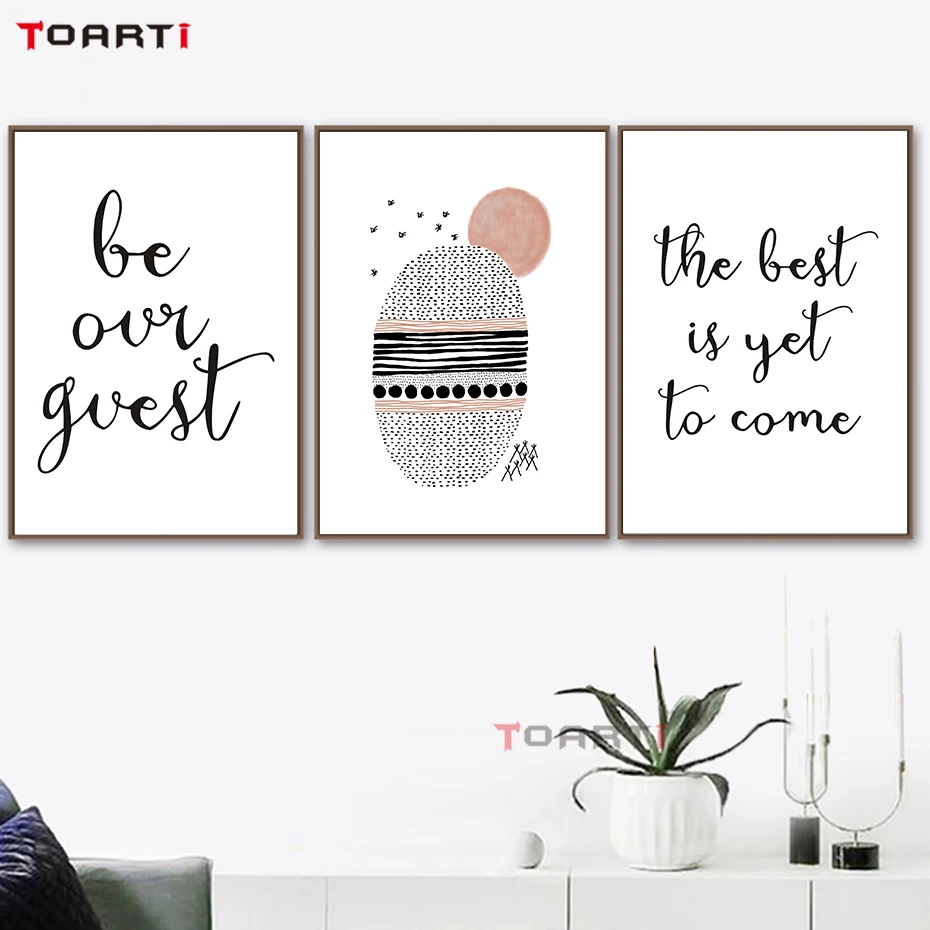Современная холщовая картина Happy Quotes черно белые настенные картины для гостиной