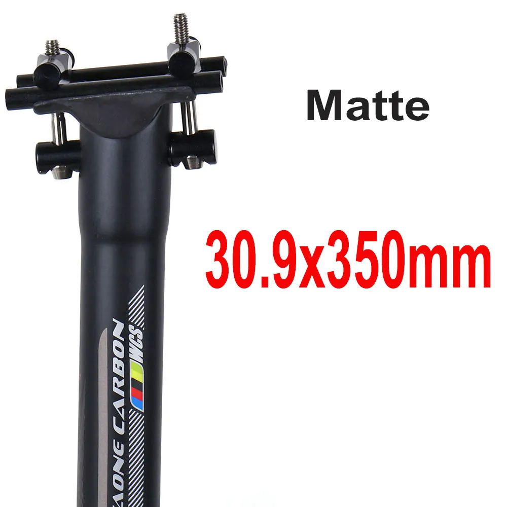 Matte 30.9x350mm Дорожный велосипед полный углеродного волокна подседельный штырь для горного велосипеда, подседельные штыри MTB части 27,2/30,9/31,6 мм x 350 мм Велосипеды части Титан винты - Цвет: Matte 30.9x350mm
