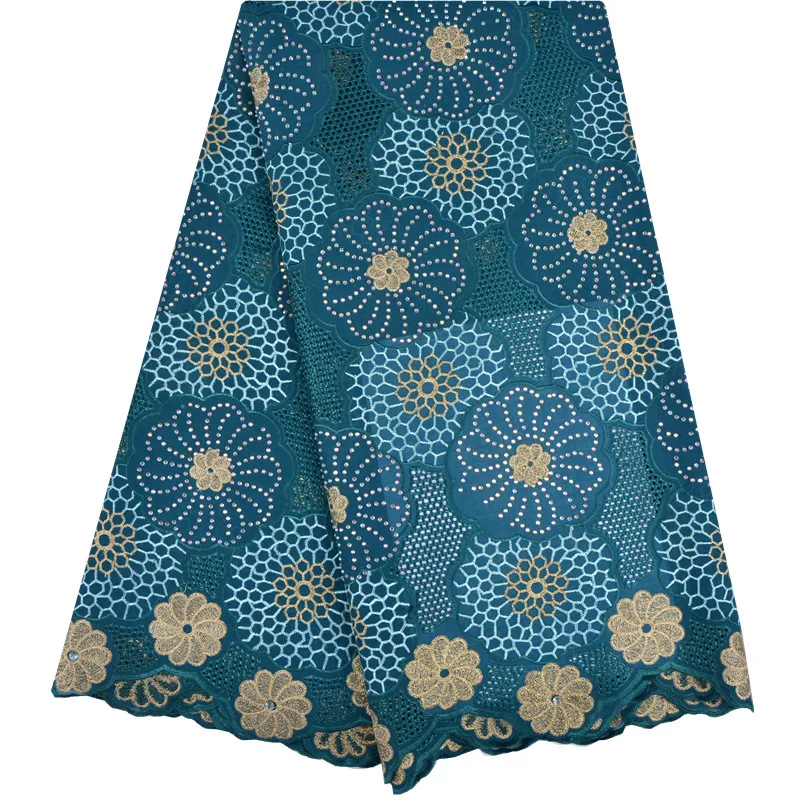 Nigeria Lace Swiss Voile Fabric With Stones Embroidery African In Switzerland For Party Dress A1226 | Дом и сад