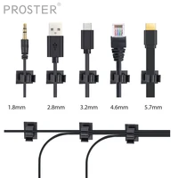 Proster 100pcs/set Management Desk Wall Cord Clamps Adhesive Car Cable Clips Cable Winder Drop Wire Tie Fixer Holder Organizer