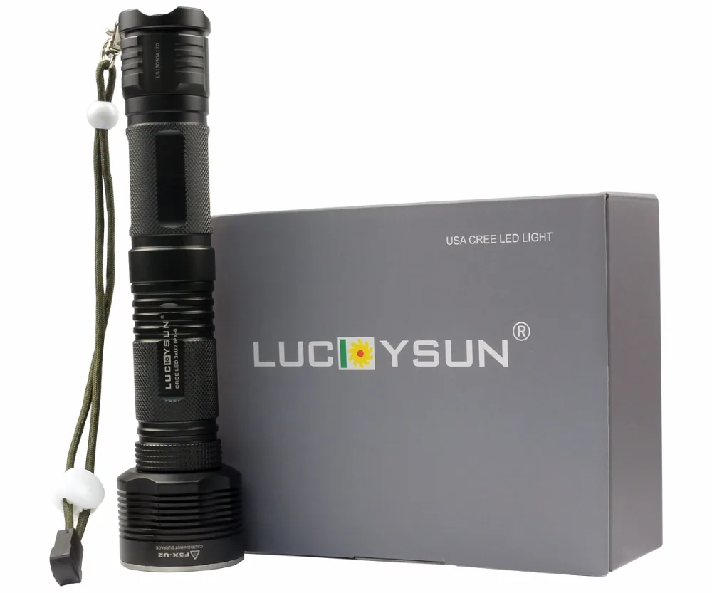 LUCKYSUN F3X 26650 LED flashlight torch light cree lanterna lamps 2300LM Super Bright Extended Tube for longer working time | Освещение