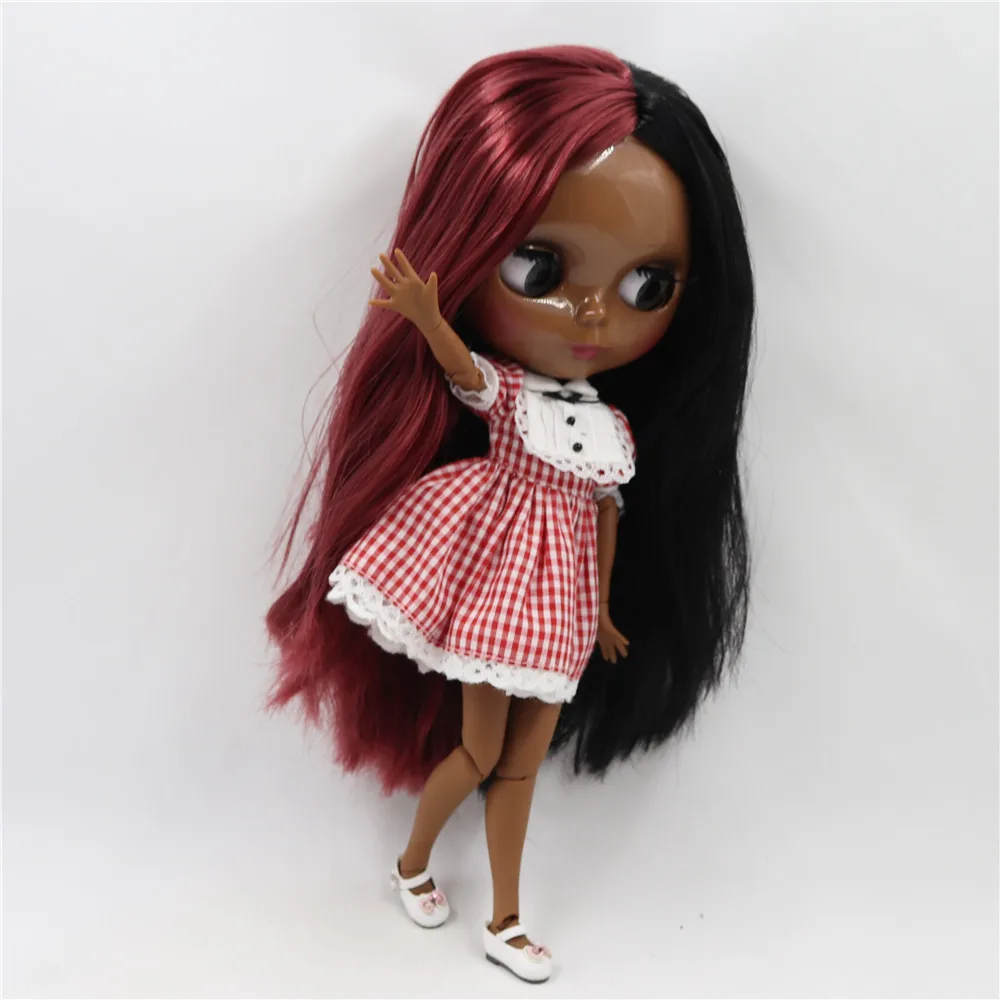 Кукла Blyth ICY DBS суперчерная темная кожа глянцевое лицо суставы тела темные черные