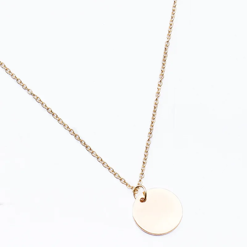 

N1081 Round Coin Pendant Necklaces Women Chain Collares Fashion Jewelry OL Bijoux ras de cou High Quality 2018