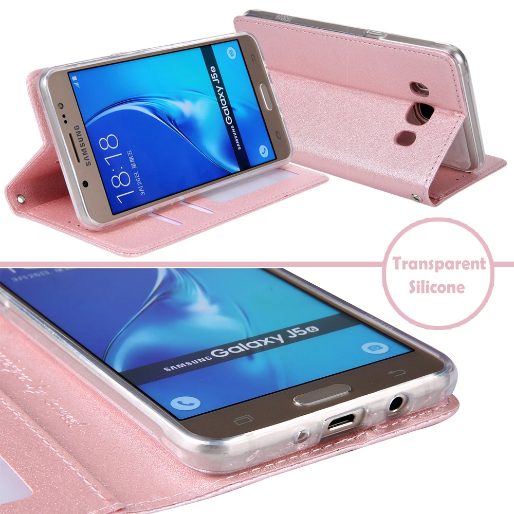 Магнитный Флип-кейс для Coque samsung J5 2016 кожаный чехол + силиконовый шелковый кошелек