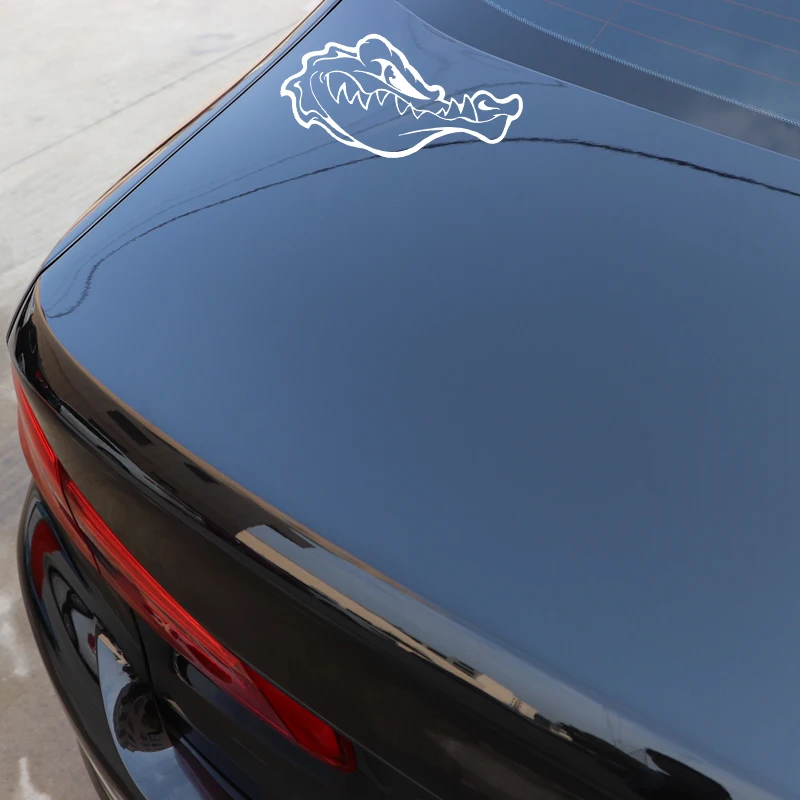 

YJZT 16.3CM*8.4CM A Fierce Crocodile Creative Car Stickers Decor Car Trunk Vinyl Decal Black/Silver C4-1476