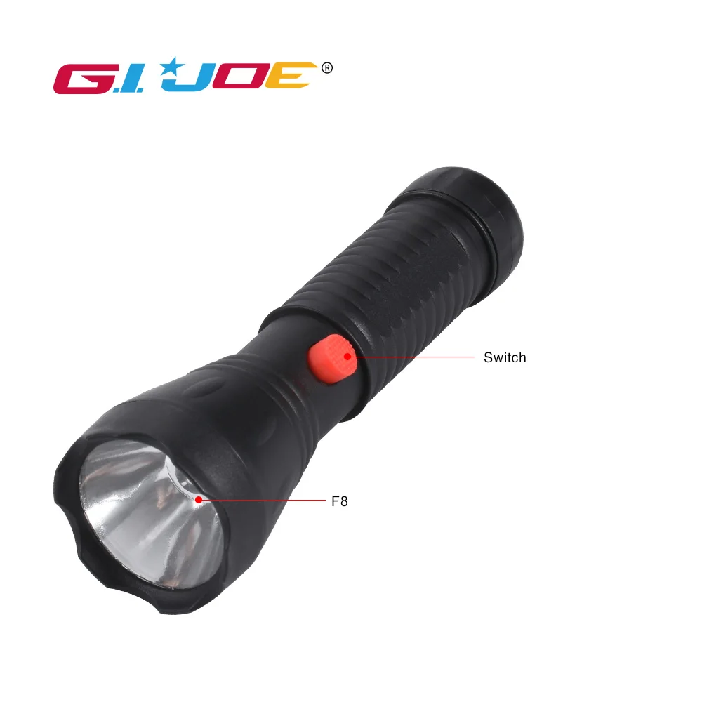 GIJOE new led mini tactical flashlight plastic led torch f8 bulb use 3*AAA battery waterproof emergency light flash lamp