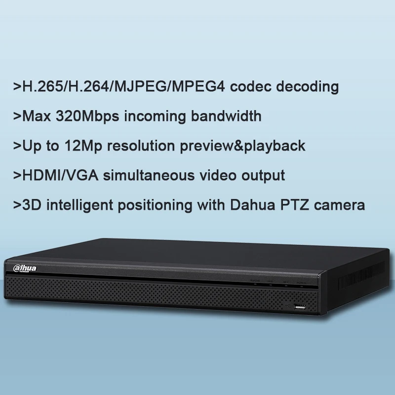 Оригинальный Dahua 8CH 16CH 32CH NVR5208 4KS2 NVR5216 H.265 Pro сетевой видеорегистратор до 12MP