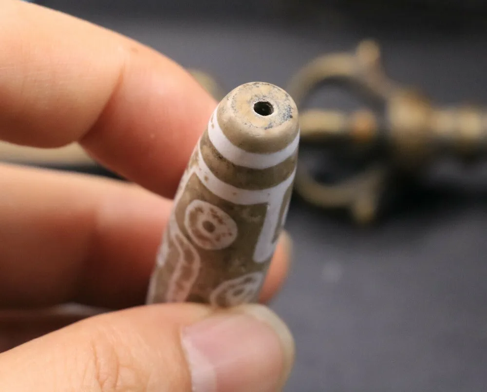 Изысканный Редкий Старый Тибетский Агат класса ААА 9 глаз король бусины дзи