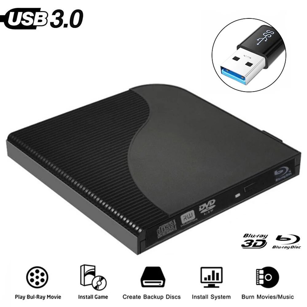 Внешний оптический привод USB 3 0 для DVD проигрывателя|Оптические дисководы| |