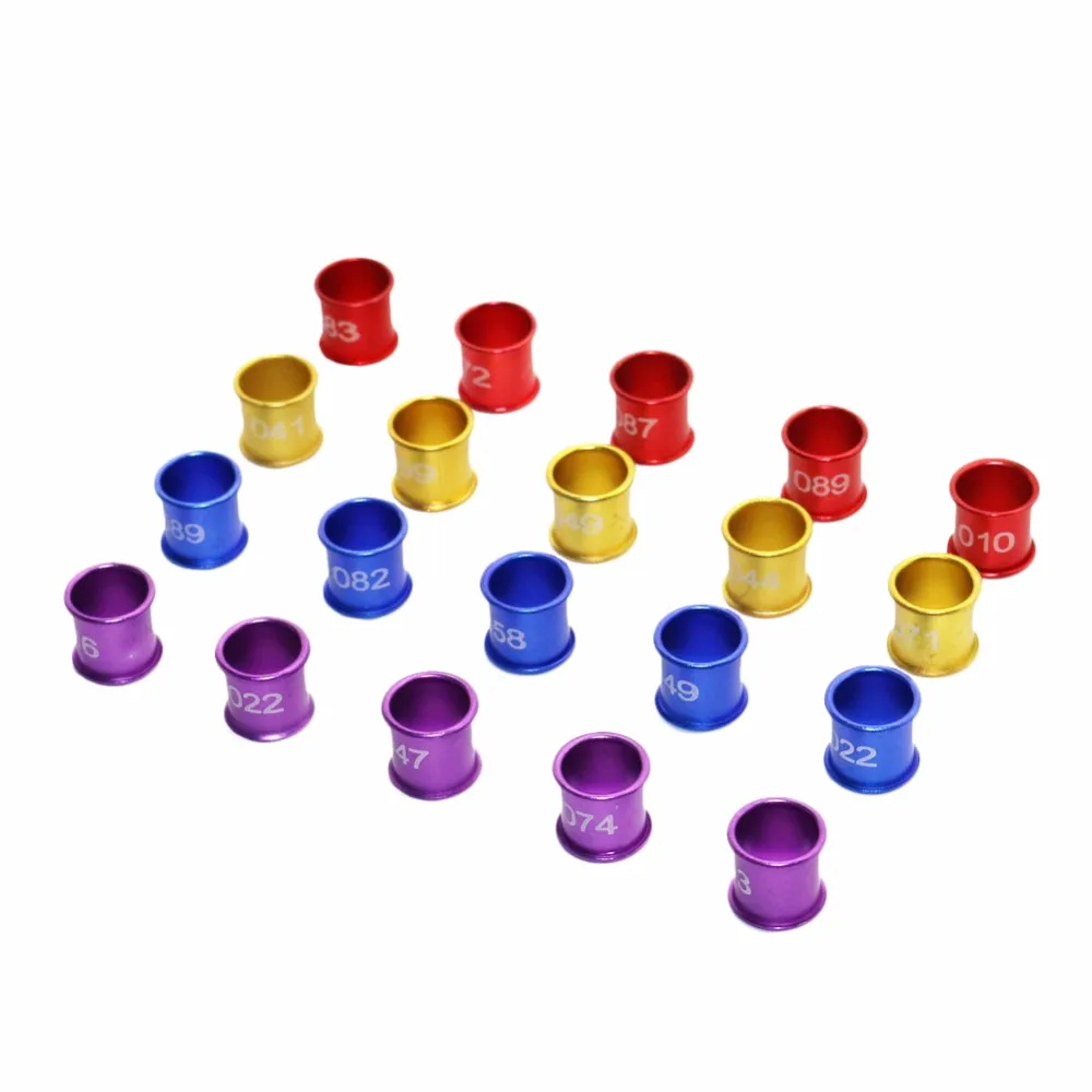 Цифровые Алюминиевые кольца для ног диаметр 8 мм 100 шт. голубей домашних животных