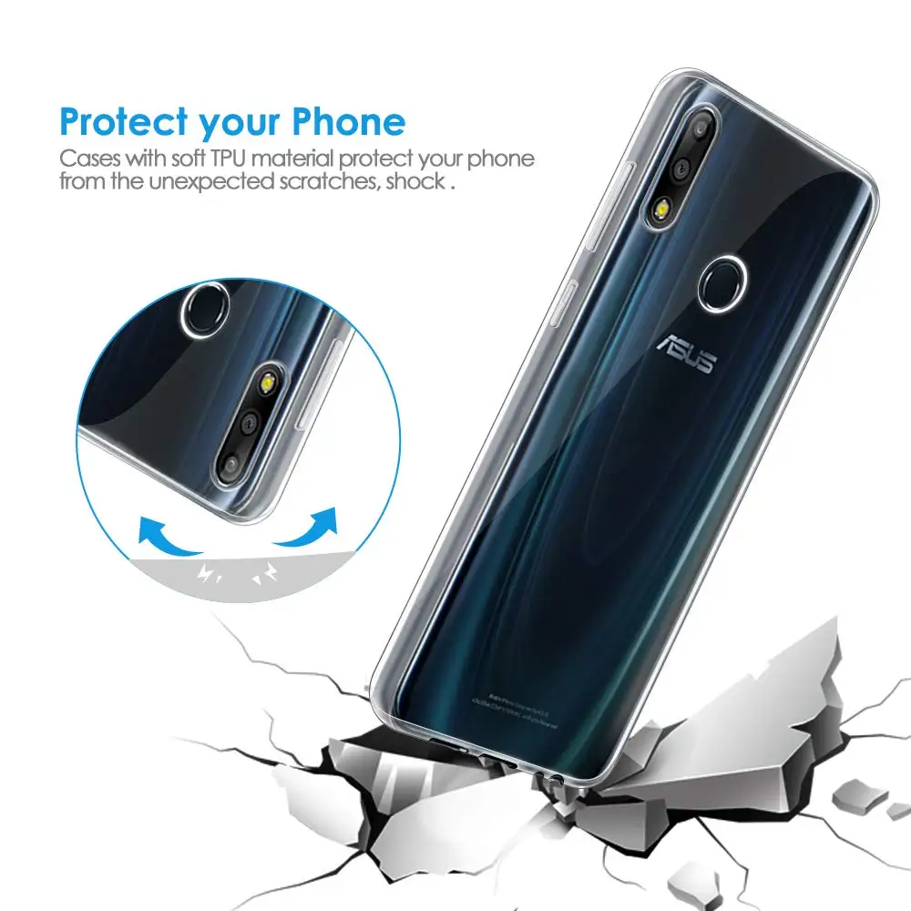 Чехол для Asus Zenfone Max Pro (M2) ZB631KL ZB630KL ультратонкий прозрачный мягкий чехол из ТПУ ASUS