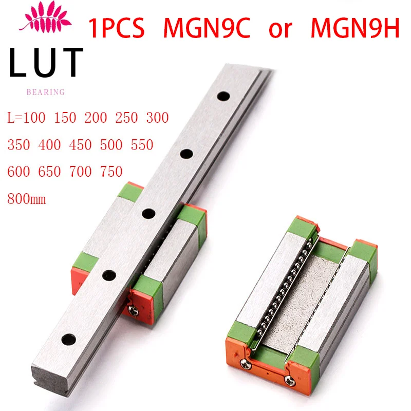 Линейная направляющая MGN9 100 150 200 250 300 350 400 450 500 550 600 700 750 800 мм линейный рельс + блок