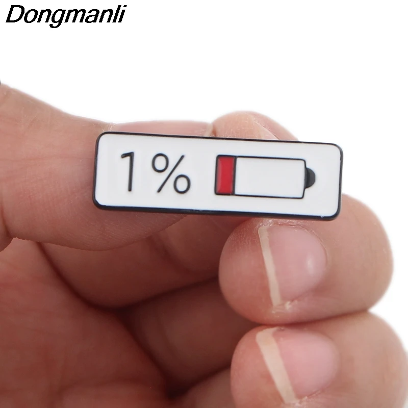 P3906 Dongmanli модная забавная батарея процент металлическая Глянцевая брошки и шпильки коллекция лацкан булавка значок воротник ювелирные изделия