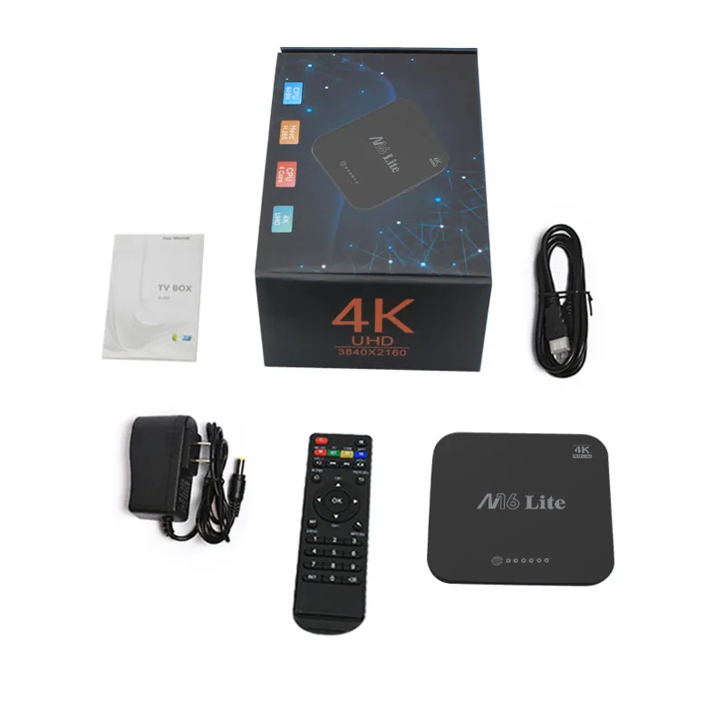 M16 Lite Mi tv Box S Android tv Box 7,1 4K HDR четырехъядерный 2 ГБ DDR3 Smart IP tv Box управление tv Box медиаплеер