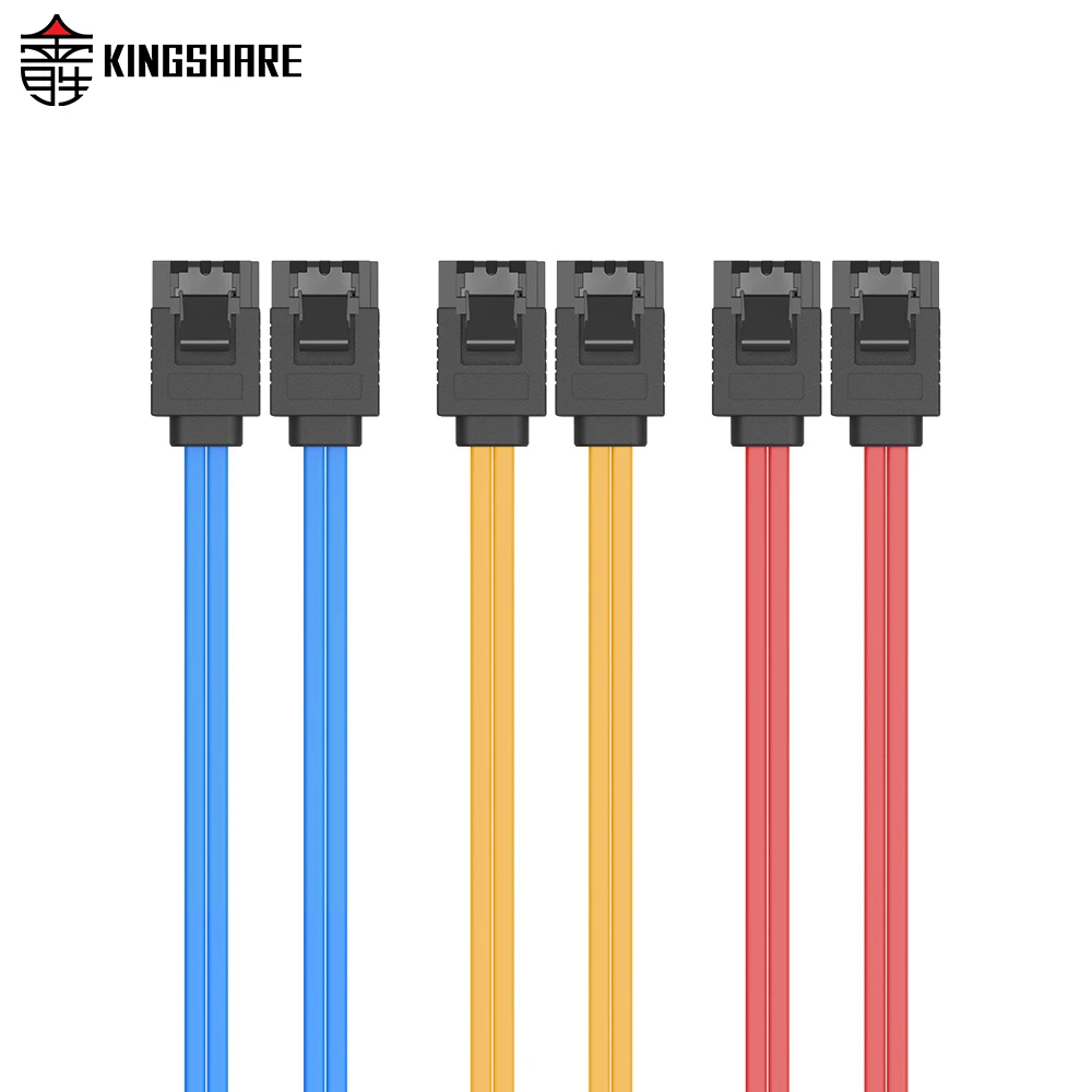 KINGSHARE 60 cmSATA III кабель с защелкой-3 цвета Pack (цвет красный желтый и синий) KS-CS3RYL360 |