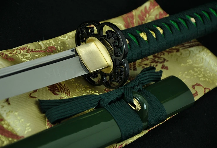 Японский Samurai Saya Hanbon Forge высокое качество 1060 острое лезвие зеленый густой твердый