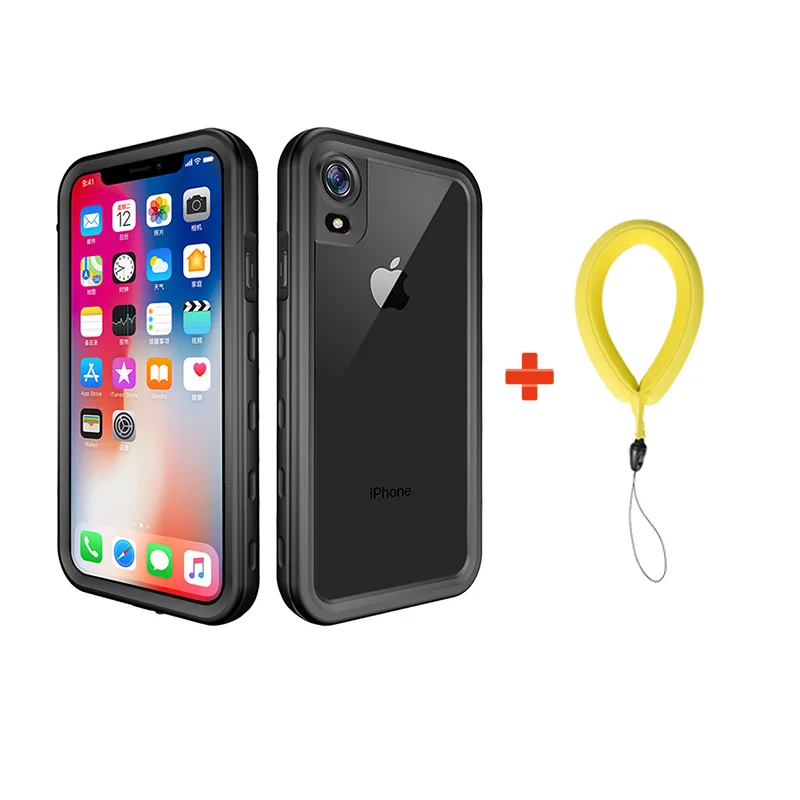 Black With Strap Водонепроницаемый чехол для iPhone X XS Max XR противоударный чехол для плавания для дайвинга для iPhone X XR XS 6 6 S 7 8 Plus водонепроницаемый чехол - Цвет: Black With Strap