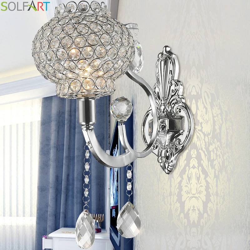 

SOLFART sconce wall lights chrome wall lamp bedroom hotel wall lamp iron plated for bedroom living room wall lamp TD8010