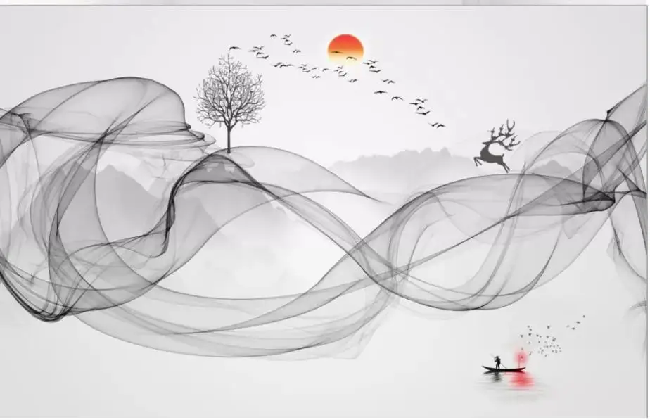 3D-обои на заказ фотообои абстрактный пейзаж фон для телевизора Настенная роспись