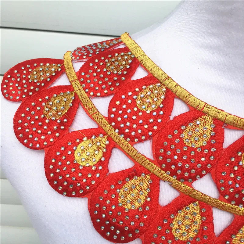 1 шт. красные роскошные стразы с горячей фиксацией африканский кружевной вырез