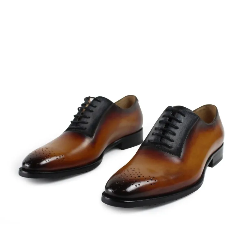 Vikeduo 2020 Handmade Italy Vintage Shoes Wedding Party Male Dress Shoe Genuine Leather Patina Men's Oxford Brogue Zapato Hombre | Обувь