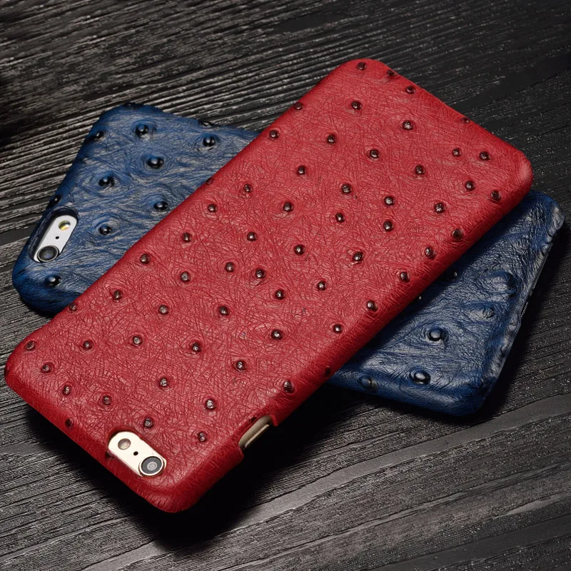 Wangcangli brand phone case new ostrich grain back cover for iphone cell X manual custom processing | Мобильные телефоны и