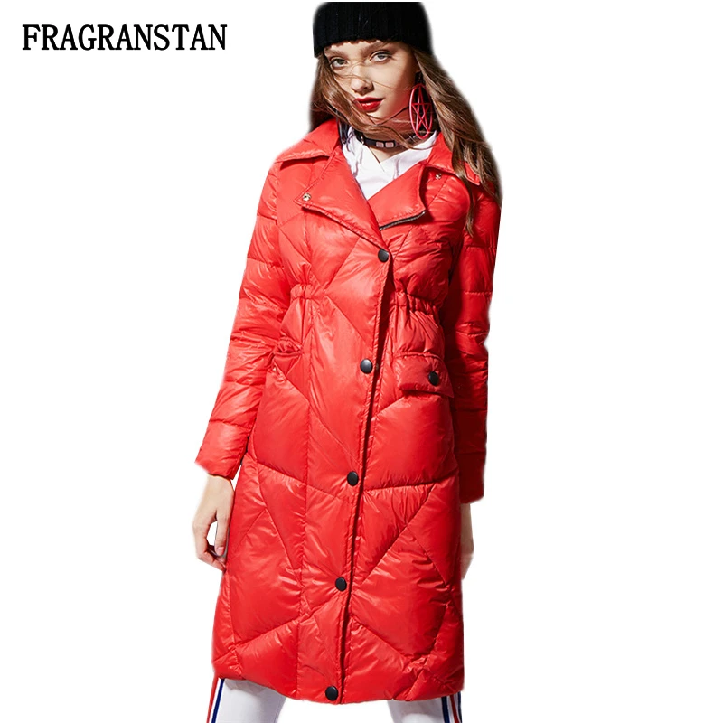90% белый пуховик на утином пуху зимняя женская плотная теплая Повседневная