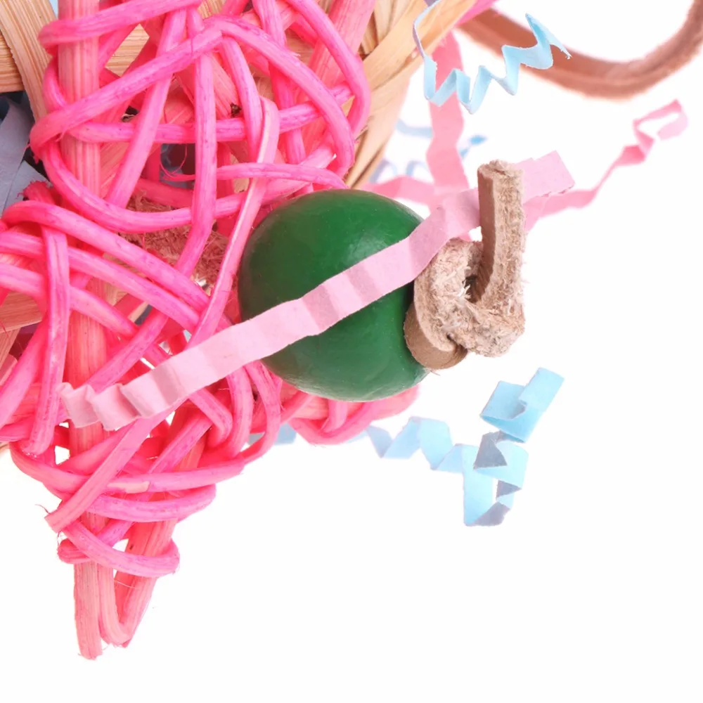 Игрушки для птиц попугаев деревянный вязаный ротанговый шар качели Жевательная