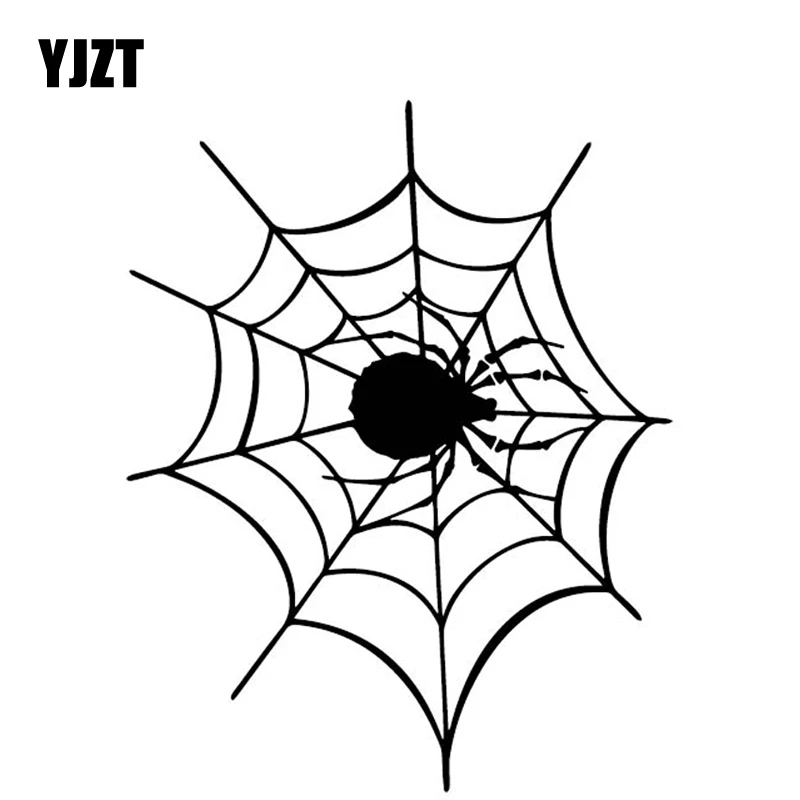 

YJZT 13.3CM*16.8CM Spider Terror Decoration Car Sticker Car Trunk Accessories Vinyl Decal Black/Silver C4-2173