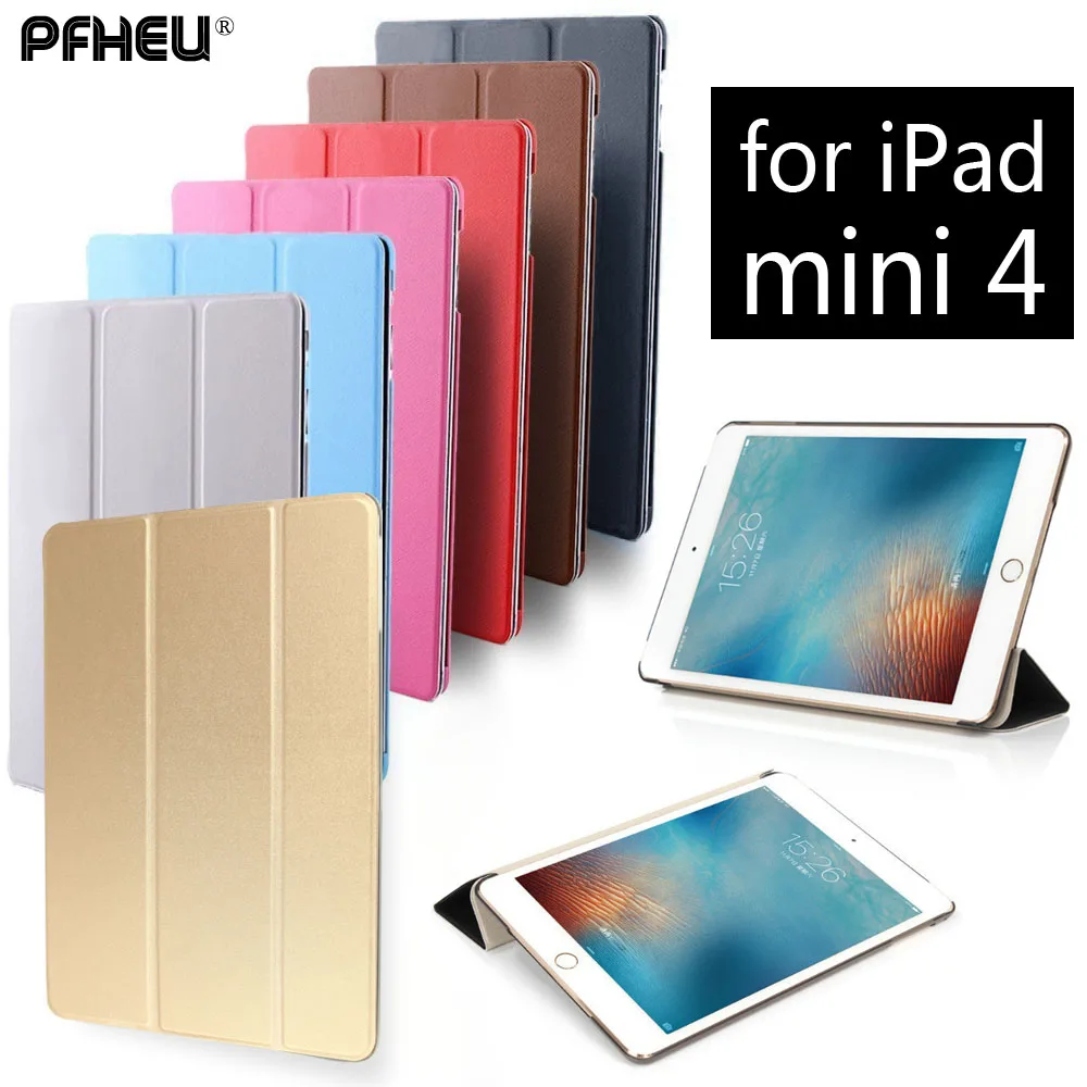 Для iPad mini 4 PFHEU ультра тонкий PU умный чехол с магнитом Пробуждение сна для apple mini4
