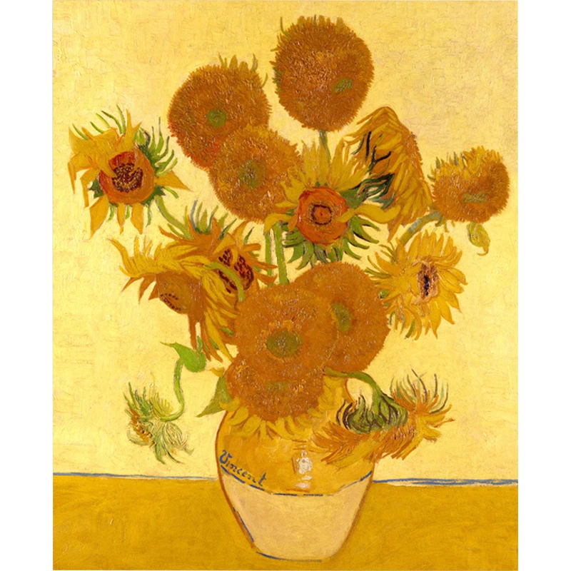 

5D DIY Full Round Drill Diamond Painting Van Gogh Sunflower Pattern Cross Stitch Diamond Embroidery Wall Stickers
