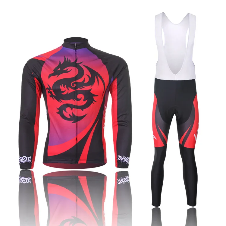 2016 Дракон Зимняя Термальная Руно Человек Велоспорт Джерси Велосипед С Длинным