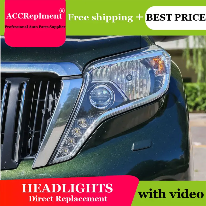 

AUTO.PRO 2014-2017 For toyota prado xenon headlights car styling bi xenon lens for prado LED head lamps xenon H7 light