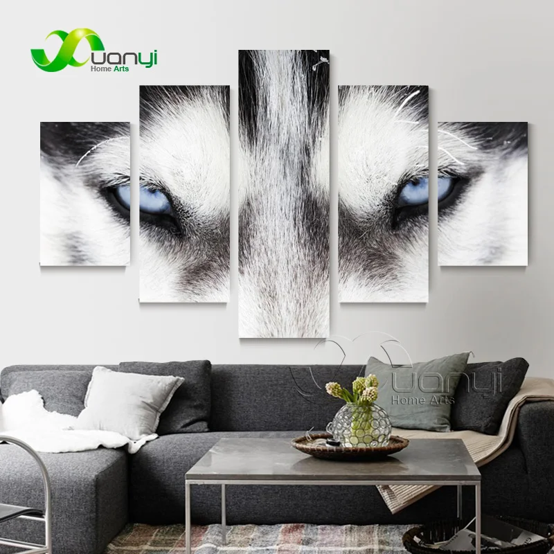 

5 Panel Abstract Wolf Wall Art Canvas Painting Home Decoration Modular Wall Picture For Living Room HD Print Unframed PR1358