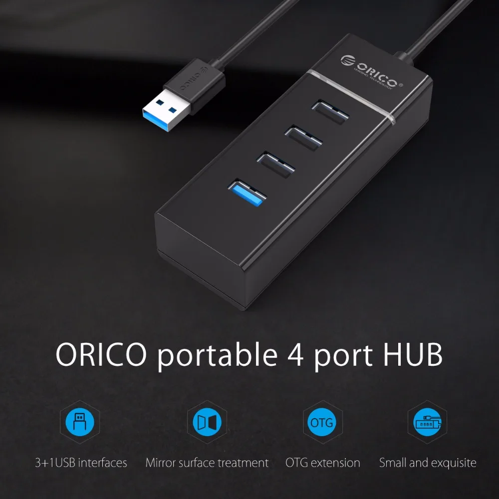 ORICO 4 портовый usb хаб USB3.0 и USB2.0 для ноутбука MacBook планшета компьютера OTG