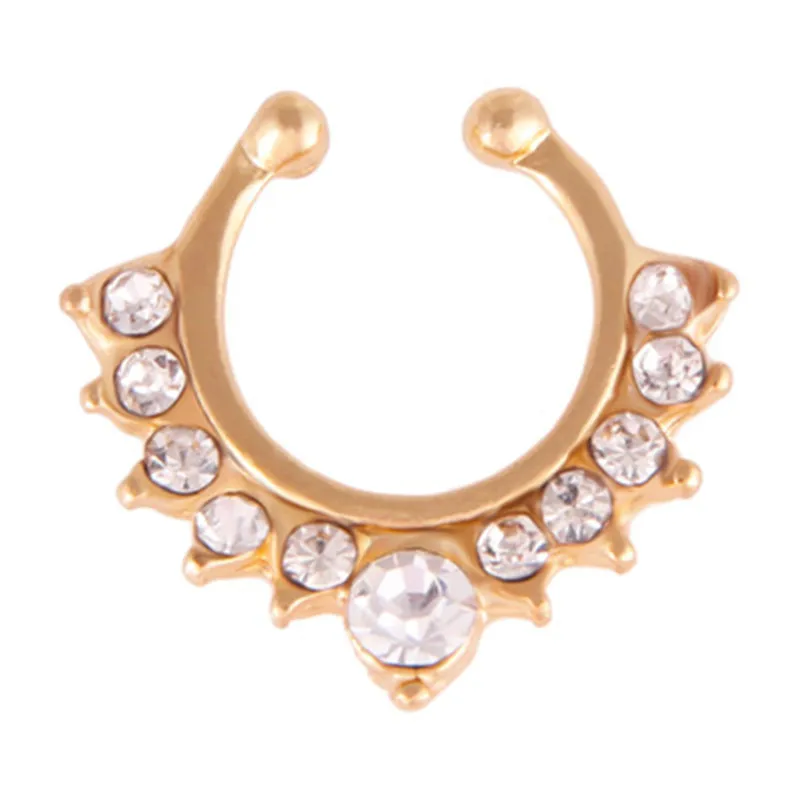 

New fashion fake clip on nose rings Colorful nose ring hoop Body Jewelry For Women body jewelry sexy