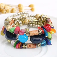 bohemian fashion jewelry mutilayer beads bracelets bangles for women beach style acrylic beads a string bracelets for women